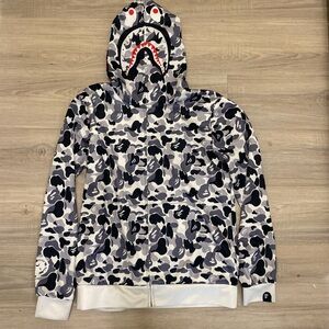 Bape Black and Gray Camo Shark Jacket